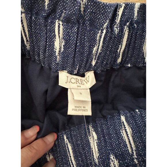 J CREW Blue White Patterned Skirt Size 2 NEW - Picture 6 of 6